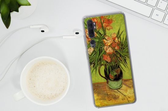 Xiaomi Mi Note 10 - Vase nature morte avec lauriers roses et livres - Vincent van Gogh - Coque de téléphone en Siliconen