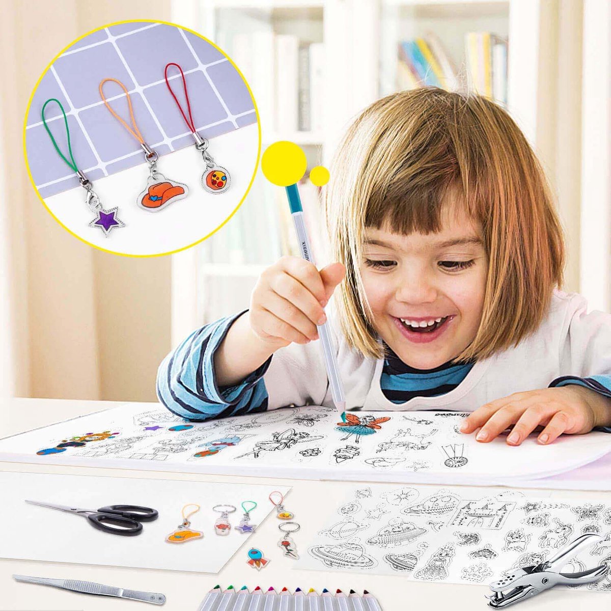 Krimpfolie - 203 Stuks - Krimpie Dinkie - Sleutelhangers Maken - Kleurpotloden - Knutselen - Sieraden Maken — afbeelding 4