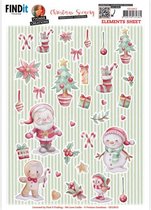 Cutting Sheet - Yvonne Creations - Christmas Scenery - Small Elements A 10 stuks