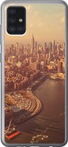 Geschikt voor Samsung Galaxy A52 5G hoesje - New York - Skyline - Goud - Siliconen Telefoonhoesje