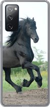 Geschikt voor Samsung Galaxy S20 FE hoesje - Paard - Zwart - Natuur - Siliconen Telefoonhoesje
