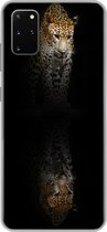 Geschikt voor Samsung Galaxy S20 Plus hoesje - Luipaard - Reflectie - Zwart - Siliconen Telefoonhoesje