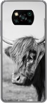 Geschikt voor Xiaomi Poco X3 Pro hoesje - Schotse Hooglander - Dieren - Zwart - Wit - Siliconen Telefoonhoesje