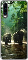 Telefoonhoesje Geschikt voor Huawei P30 hoesje - Olifant - Water - Bomen - Groen - Dieren - Siliconen Telefoonhoesje