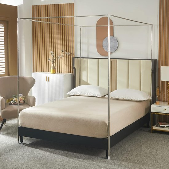 Metalen hemelbed frame met klamboe elegant vier poster ontwerp past