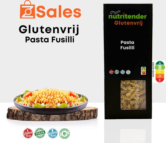 Nutritender Glutenvrije, Lactosevrije en Veganistische Pasta Fusili - 200 Gram - Glutenvrije Producten - Perfecte Mix van Smaak en Gezondheid - Guilt-Free en Ideaal voor Glutengevoeligheid