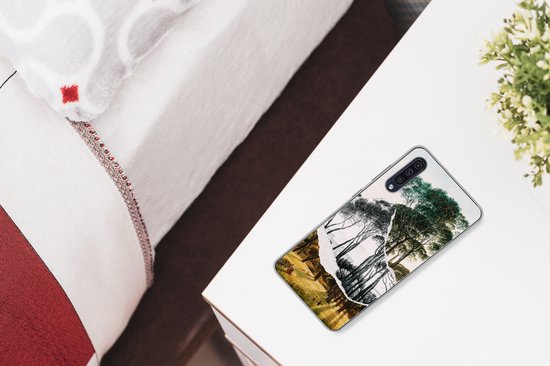 Coque Samsung Galaxy A30s - Pins parasols paysage italien - Art - Hendrik Voogd - Peinture - Zwart et blanc - Maîtres anciens - Coque de téléphone en Siliconen