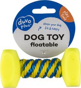 Duvoplus - Speelgoed Voor Dieren - Hond - Dogtoy Dumbell Met Touw 14x7cm Blauw/geel - 1st