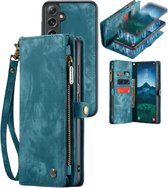 CaseMe - Telefoonhoesje geschikt voor Samsung Galaxy S24 Plus - 2 in 1 Book Case en Back Cover - Blauw