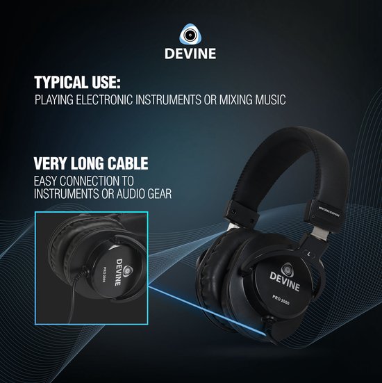 Devine PRO 2000 Hoofdtelefoon Over Ear Zwart - Devine - €33,95