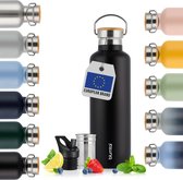 Blumtal Thermosfles 1000 ml - Dubbelwandige Thermosfles - Drinkfles - BPA Vrij - Theefles - Thermos - Zwart