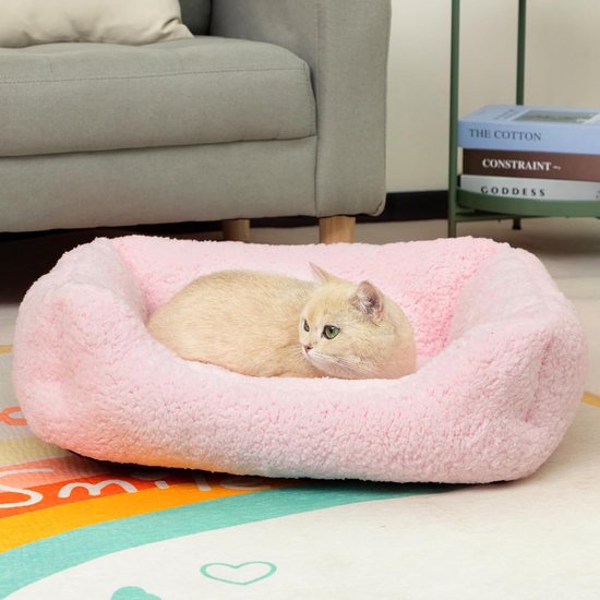 Floof Heaven Iglu Cat Bed, Foldable Cat Bed for Cats or Smaller Dogs, Soft, Fluffy Faux Fur with Cat Ears, White, 38 x 38 x 35 cm (L x W x H