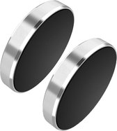 2 Pack - Zilver - Plakbare Magneetje voor Telefoon / Tablet / Kleine Metalen Voorwerpen + Metalen Plaatjes | Metalen Plaat | Plaatje Metaal | Magneet Bord | Magneetbord | magneetballetjes | Magneet Balletjes | Magneetsnapper | Magneetband | Plakstrip