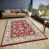 Flycarpets Klassiek Rood / Creme Vloerkleed Reni - 200x280 cm - Oosters motief - Perzisch Tapijt Laagpolig - Woonkamer