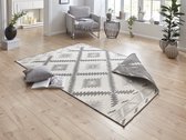 Flycarpets Omkeerbaar Vloerkleed - Binnen & Buitenkleed Malibu- Grijs / Creme - 80x150 cm