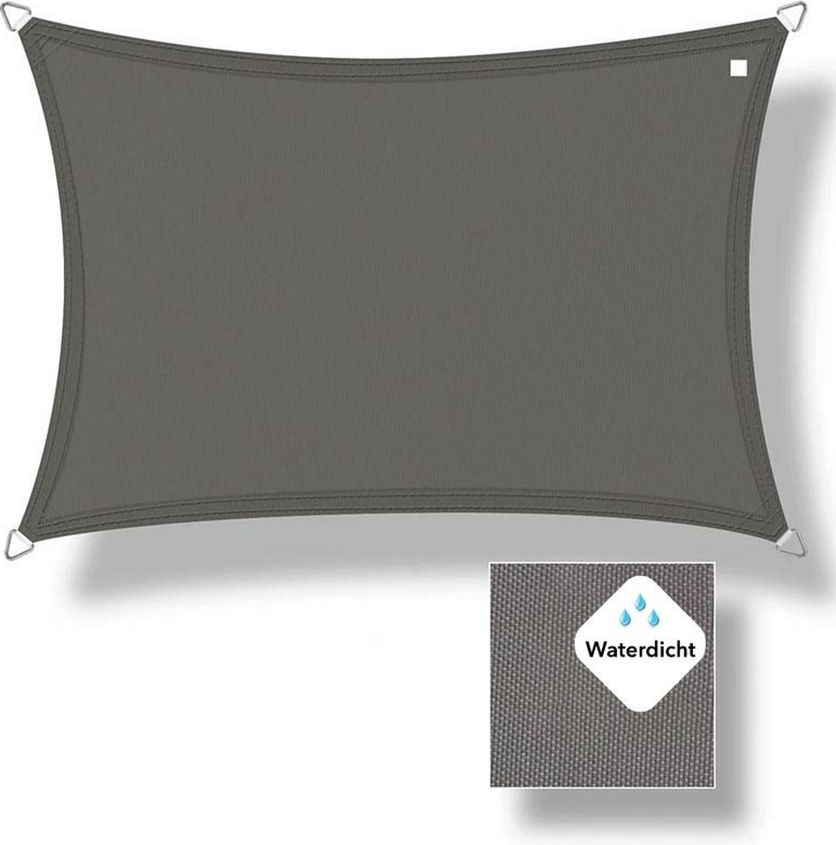 Buitenkado schaduwdoek waterdicht 2 x 4m, antraciet