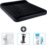 Bol.com Intex Luchtbed - 2-Persoons - 183 x 203 x 25 cm - Donkerblauw - Inclusief Hoeslaken - Pomp en Reparatieset aanbieding