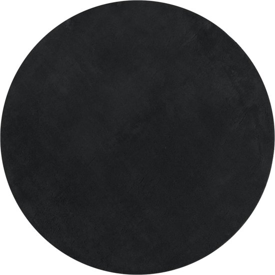 vidaXL-Vloerkleed-HUARTE-laagpolig-zacht-wasbaar-Ø-100-cm-zwart