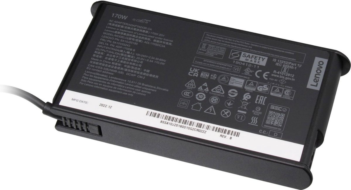 Lenovo 02DL137 oplader 170W - vlak