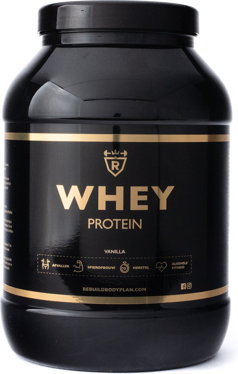 Goedkoopste Rebuild Nutrition Whey Proteine - Vanille smaak - Whey Protein - Proteïne poeder - Hoogwaardige Eiwitpoeder - 40 Eiwitshakes - 1000 gram