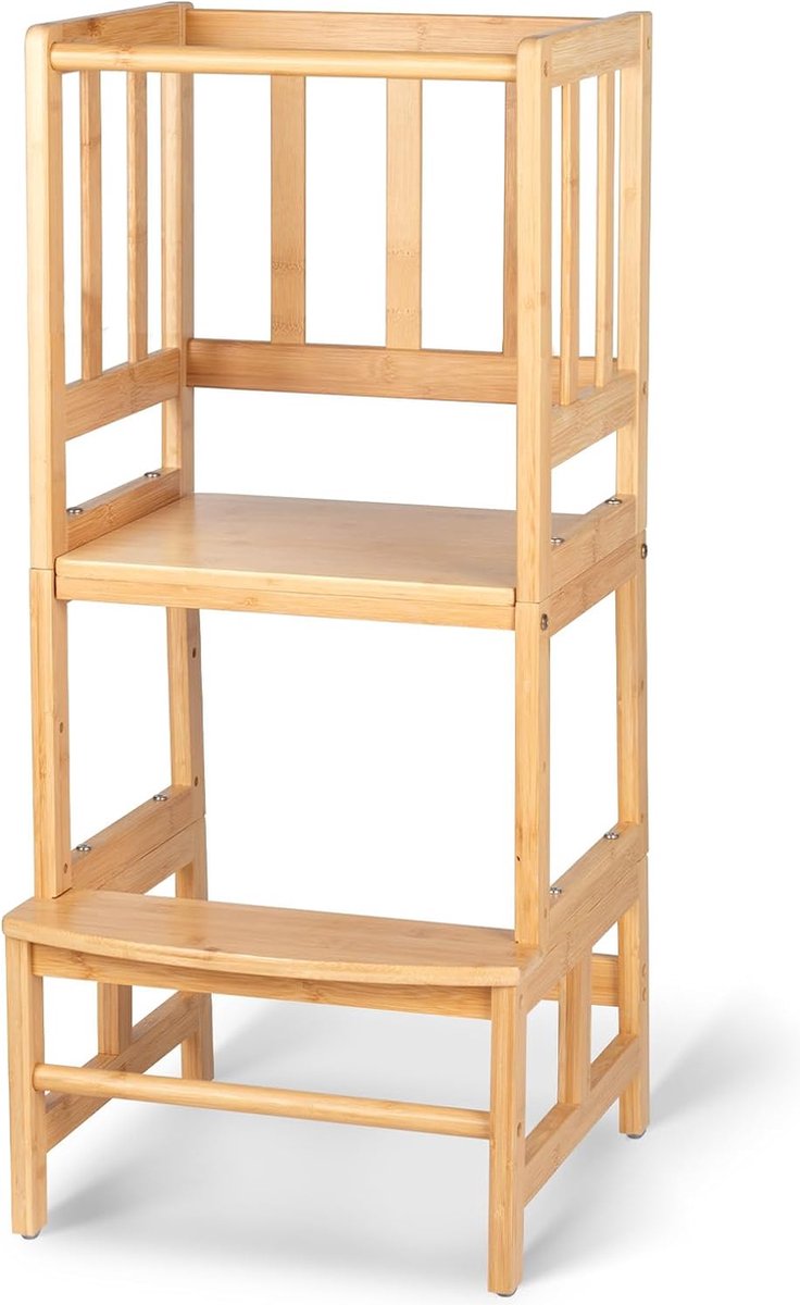Leertoren - Montessori Leertoren - Learning Tower - Opstapje - Keukentoren - Leertoren Keukenhulp - Naturel leertoren Montessori - Kindertrap - Leertoren peuters - Leer toren - Leertorens