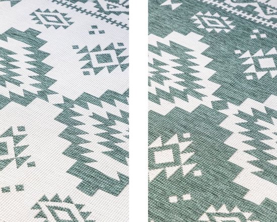 Flycarpets Elle Decoration - Binnen & Buitenkleed - Omkeerbaar - Gemini - Groen - 120x170 cm