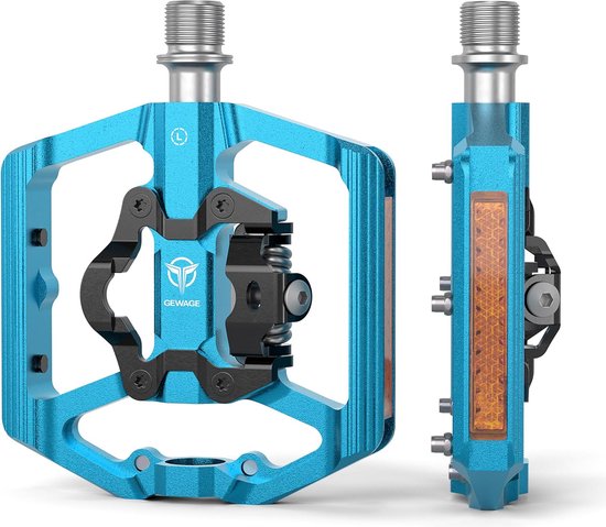 Pédales VTT Aluminium CNC GEWAGE - Axe Acier, Picots Réglables, étanches - Pour Trail, Gravel, Trekking Et Downhill - 4