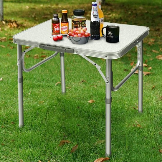 Klaptafel in hoogte verstelbaar - Opvouwbare tuintafel voor camping en outdoor activiteiten camping table — afbeelding 3