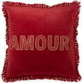 J-Line coussin Amour - textile - rouge/or