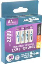 Ansmann Mignon AA 1,5V lithium-ionbatterijen, min. 1800mAh typ