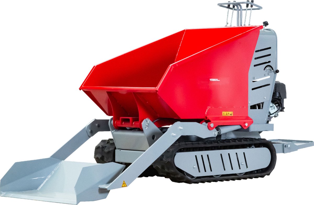 Hydrostatische mini rupsdumper met schop 80kg kipbak 500kg 9pk Torros HRD500HS