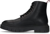 Sacha - Heren - Zwarte leren veterboots - Maat 40