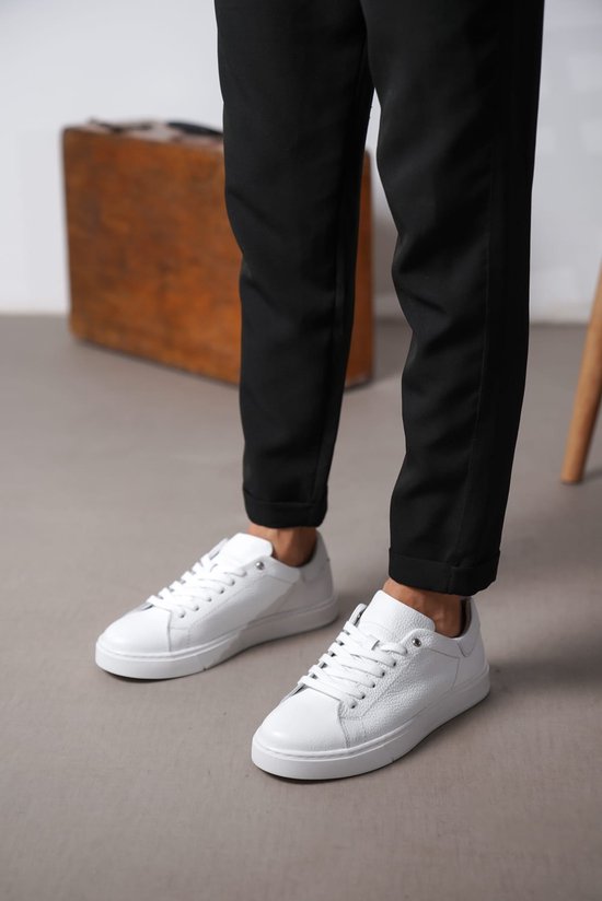 Baskets pour femmes Homme Premium Wit Cuir &Djayds - Wit - Cuir Véritable - Baskets pour femmes - Chaussures pour femmes - OD 210 - taille 42