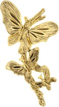 Behave® Broche vlinders oud goud kleur 6,5 cm
