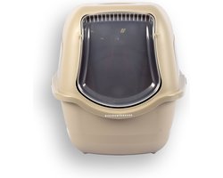Kattentoilet 86 L - Beige - 98% Gerecycled Materiaal – 56cm x 39cm x 39,5cm - Huisdieren - Kattenwinkel – Essentieel Kattenbakaccessoires