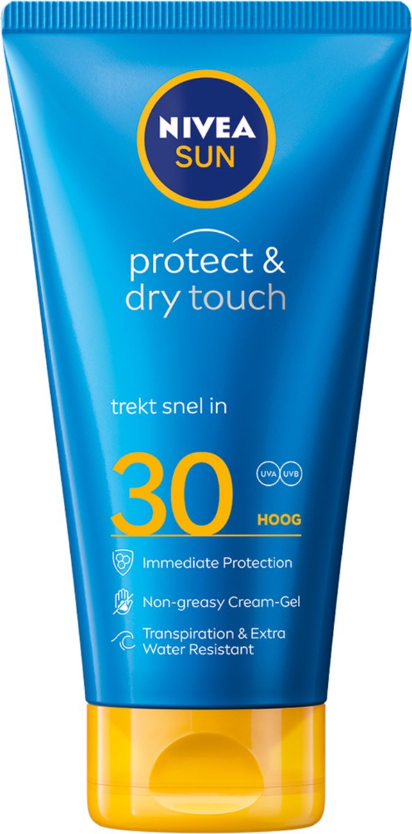 Goedkoopste NIVEA SUN Protect & Dry Touch Crème-Gel - Zonnebrand SPF 30 - Zeer waterproof - Geen vettig laagje - 175 ml