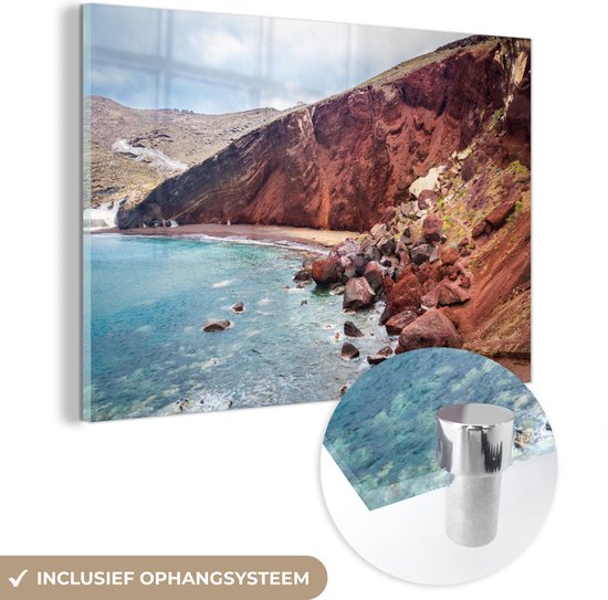 Plage près de Santorin en Grèce Plexiglas 60x40 cm - Tirage photo sur Glas (décoration murale en plexiglas)