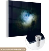 MuchoWow® Glasschilderij 20x20 cm - Schilderij acrylglas - Verduistering zon - Foto op glas - Schilderijen