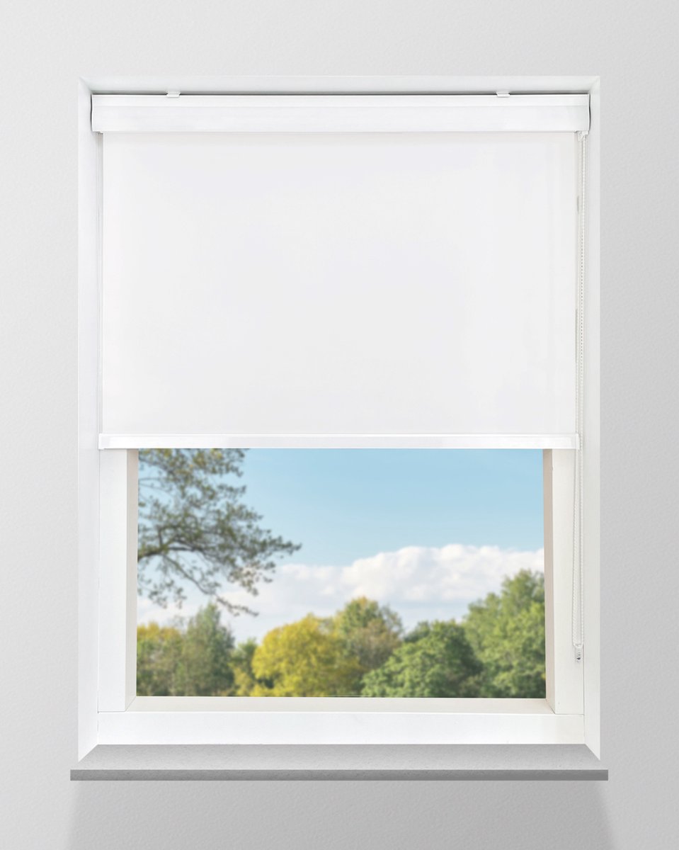 Rolgordijn Lichtdoorlatend - Wit - 103x240cm - Full Colour - Met Cassette - Op maat gemaak