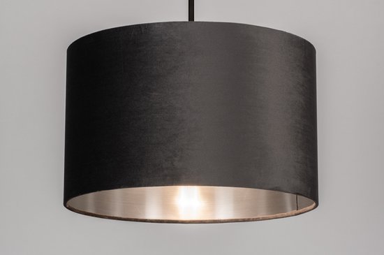 Lumidora Hanglamp 30932 - CHARLOTTE - E27 - Zwart - Grijs - Zilver -oud zilver - Metaal - ⌀ 40 cm