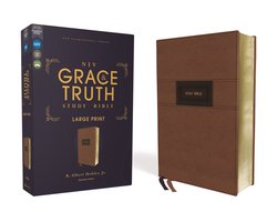 NIV, The Grace and Truth Study Bible (Trustworthy and Practical Insights), Large Print, Leathersoft, Brown, Red Letter, Comfort Print