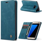 CaseMe Book Case - Geschikt voor Samsung Galaxy S7 Edge Hoesje - Blauw