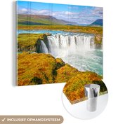 MuchoWow® Glasschilderij 160x120 cm - Schilderij acrylglas - Waterval - Water - Natuur - Foto op glas - Schilderijen