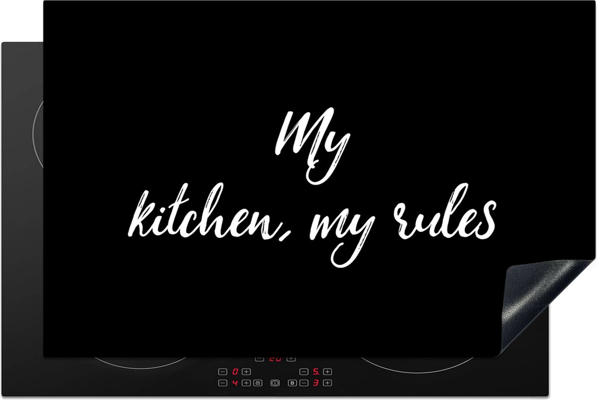 KitchenYeah® Inductie beschermer 83x52 cm - My kitchen, my rules - Keuken - Quotes - Spreuken - Kookplaataccessoires - Afdekplaat voor kookplaat - Inductiebeschermer - Inductiemat - Inductieplaat mat