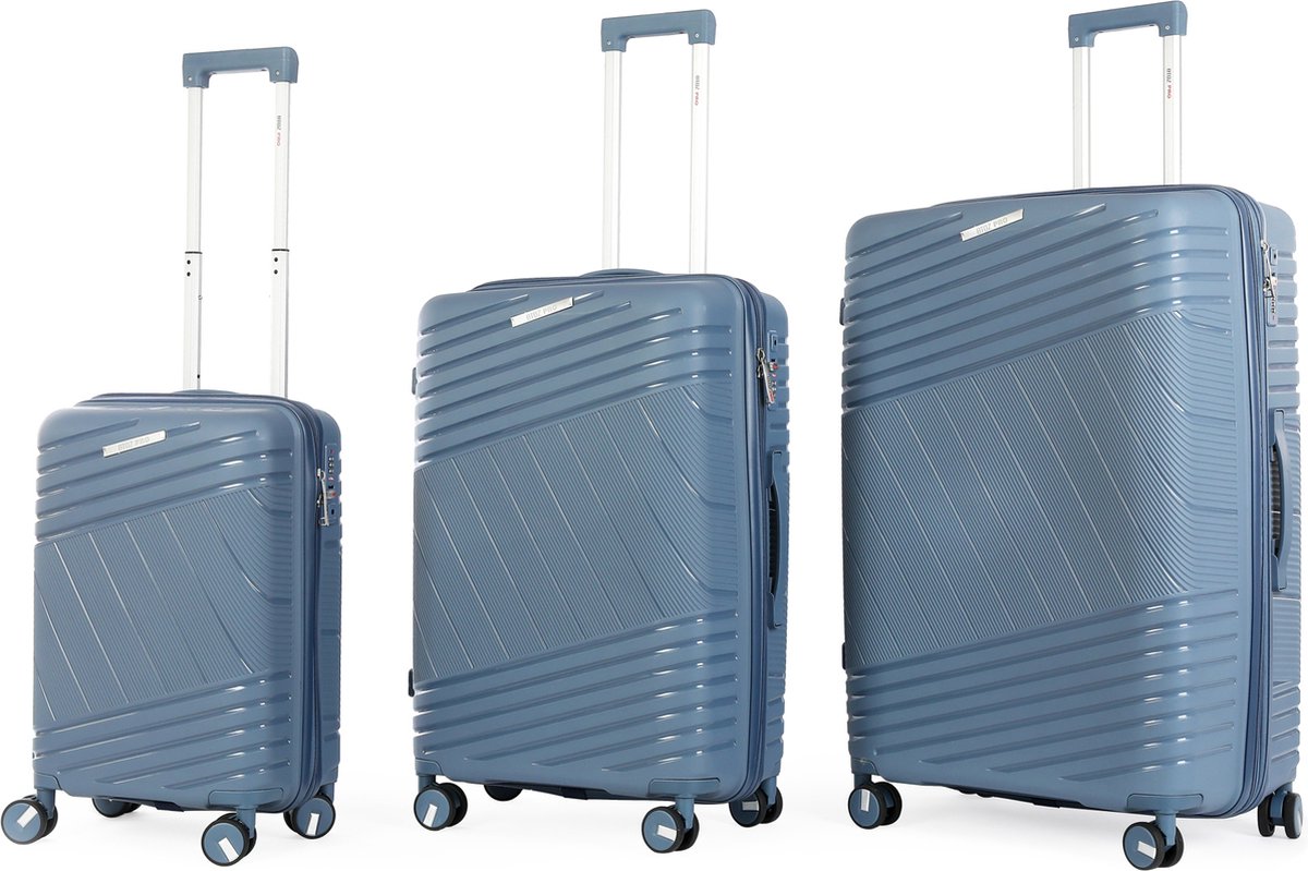A To Z Traveller Gante - Kofferset 3-delig - Licht blauw - TSA Slot