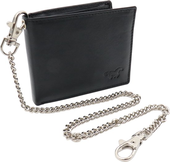 Safekeepers Wallet Men - portefeuille homme avec chaîne - Chain Wallet - Chain Wallet - Zwart