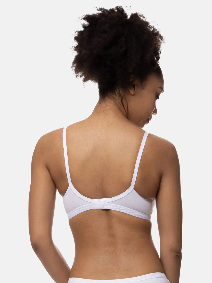Dorina Niet voorgevormde Bh zonder beugel - Tiffany - Bralette met sluiting - Katoen - 75B - Wit