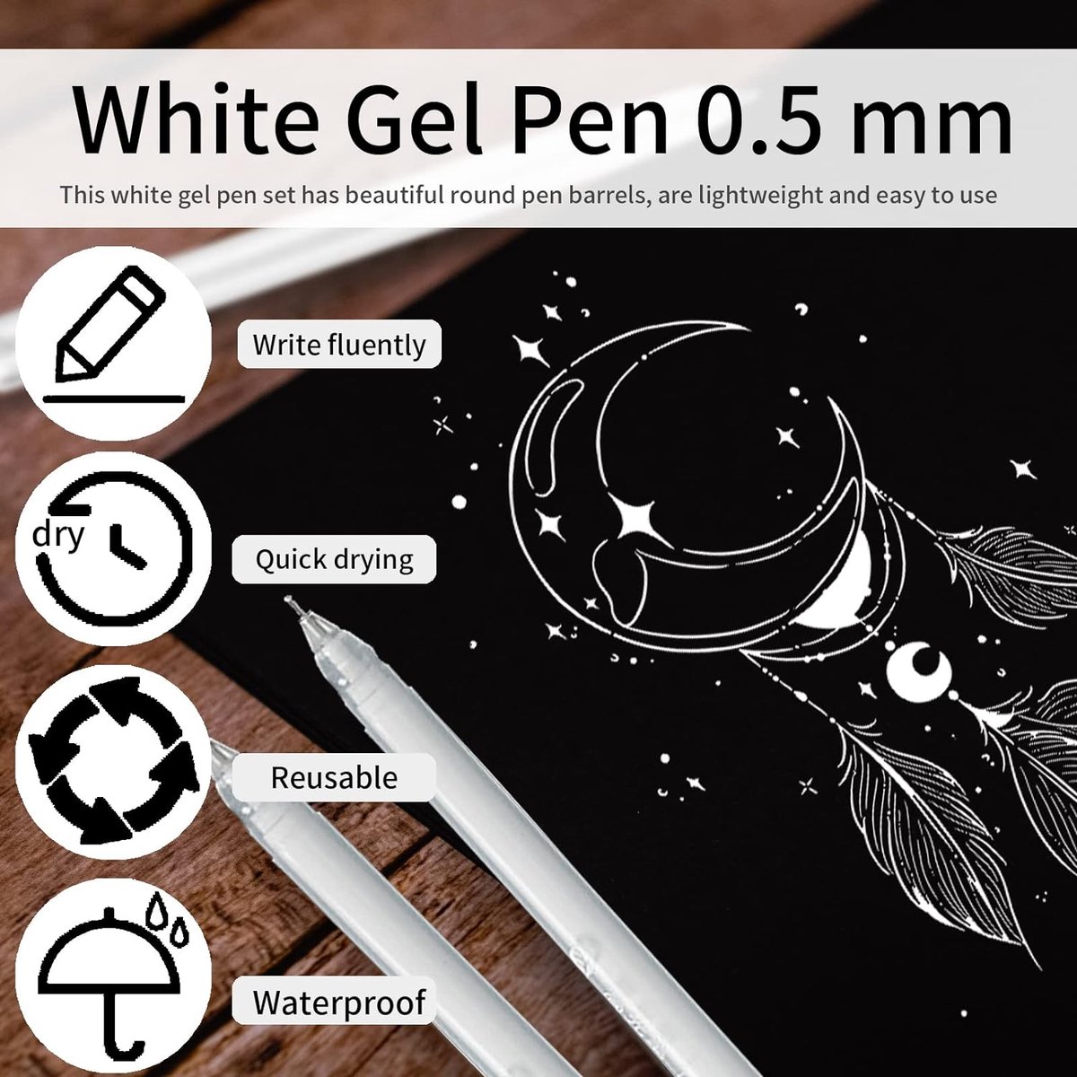 GUAPÀ® Markers Stiften 2 stuks | Stift Wit | Stiften Watervast | Textiel Stift