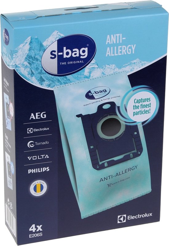 Foto: Electrolux stofzuigerzak s bag anti allergie e206s 4 stuks 9001684605