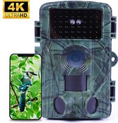 Wildcamera met Nachtzicht - Wildcamera voor Buiten - Wifi APP - 4K Ultra HD - 60MP - 32GB Geheugenkaart - Waterdicht